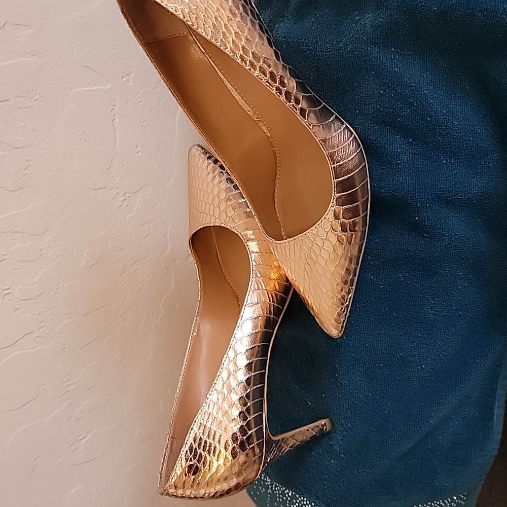 Women Bronze Calvin Klein shoes.